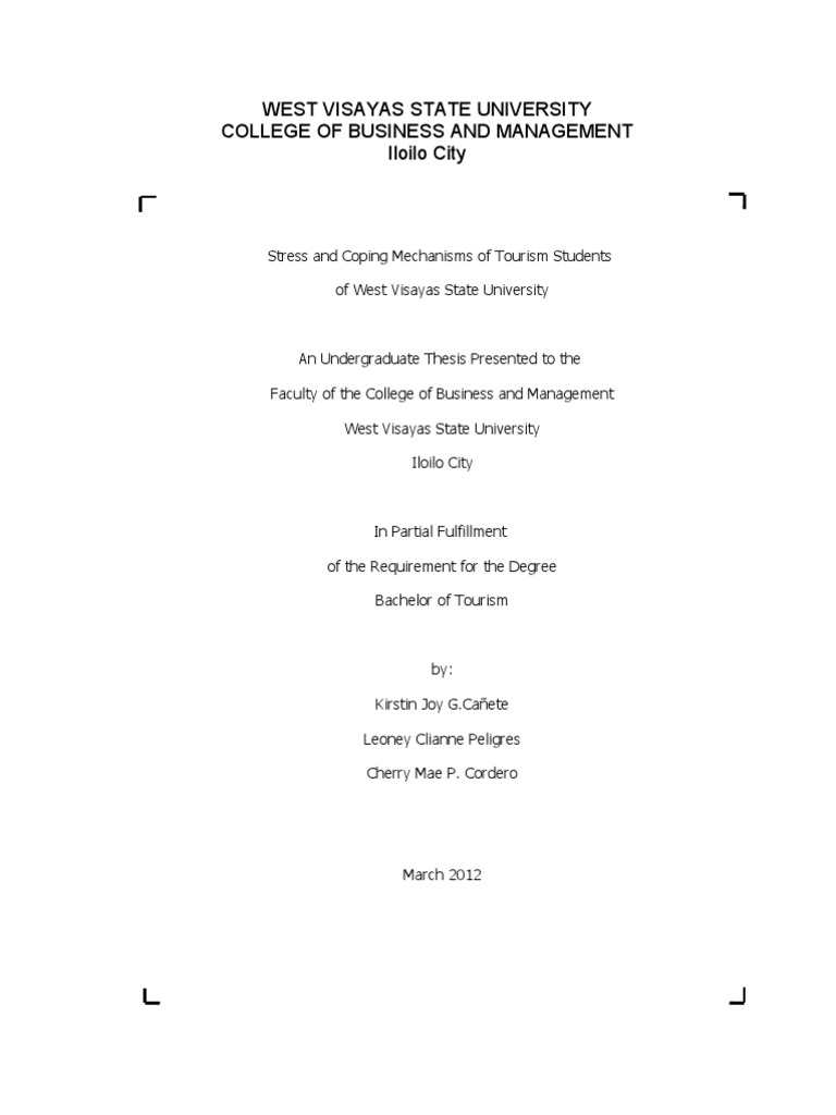 Thesis For Tourism Students Id Defence Mechanisms