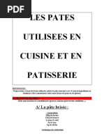 Les Pates Utilisees En Cuisine Et En Patisserie