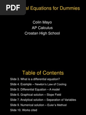 Differential Equation For Dummies Differential Equations - 