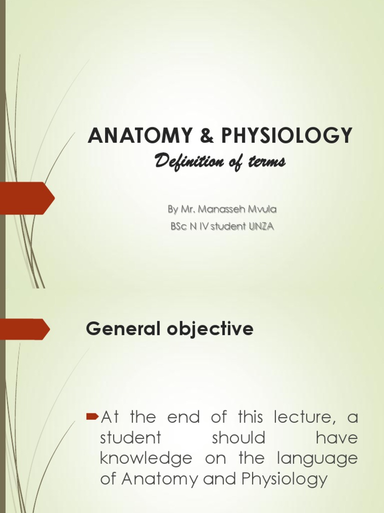 Definitions used in Anatomy and Physiology | Anatomical Terms Of