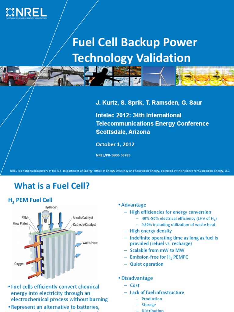Fuel Cell Backup Power Technology Validation PDF Fuel Cell