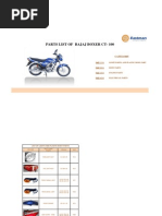 Bajaj CT 100 Spares List