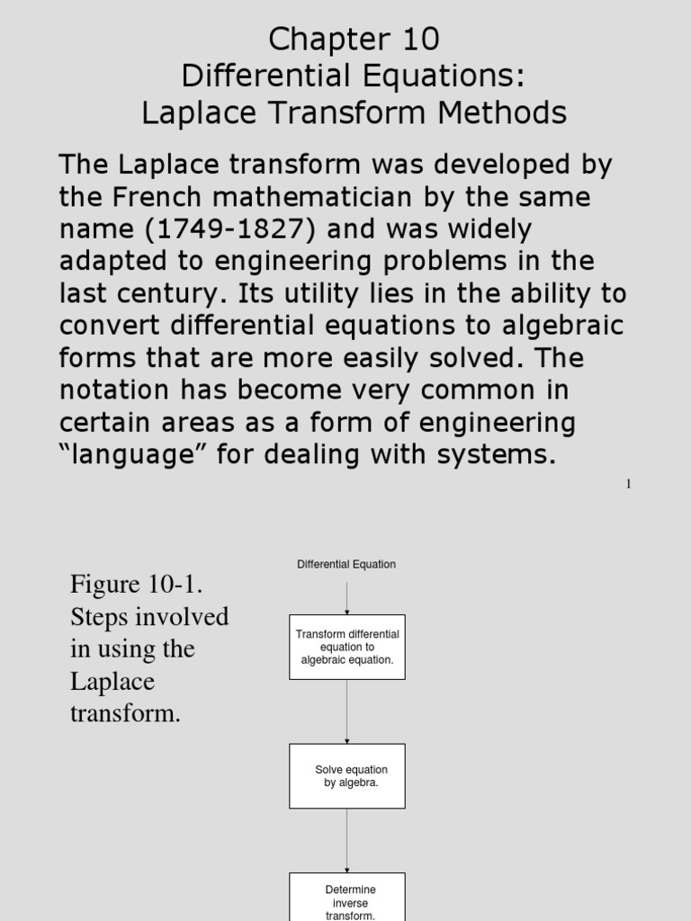 Differential Equations: Laplace Transform Methods | PDF