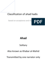 Solitary Hadith Based On Acceptance and Rejection