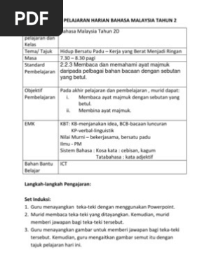 Gambar Kata Kerja Tahun 2 Cikimm Com