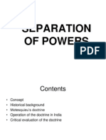 SEPARATION OF POWERS DOCTRINE