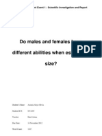 Do Males and Females Have Different Abilities When Estimating Size?