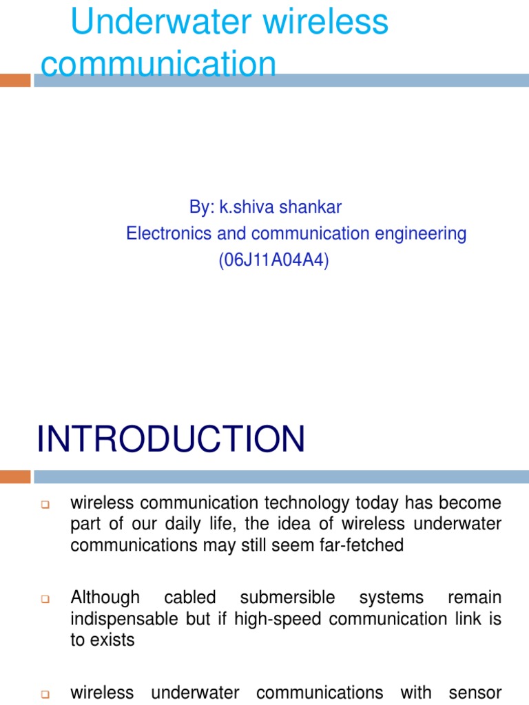 Underwater Wireless | PDF | Telecommunication | Computer Network