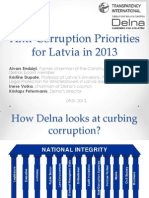 Anti-Corruption Priorities of Latvia in 2013
