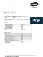 China Clay, Kaolin: Specification