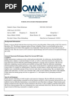 Turning Five Student Progress Report