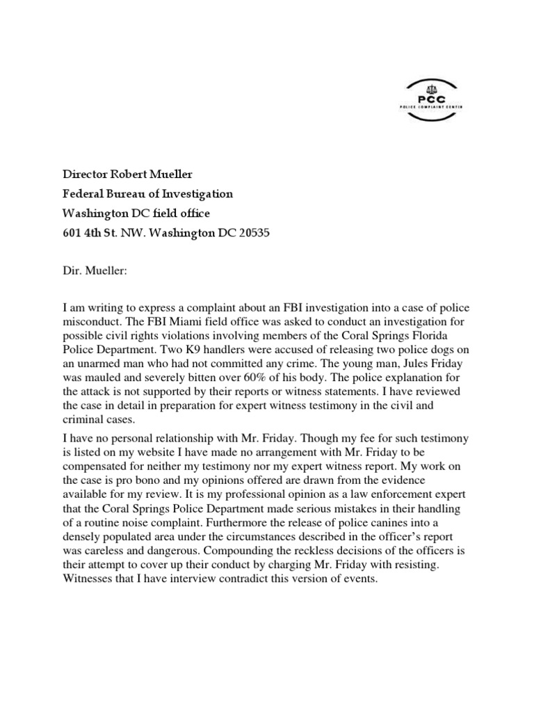 Federal Bureau of Investigation complaint against FBI agent | Federal