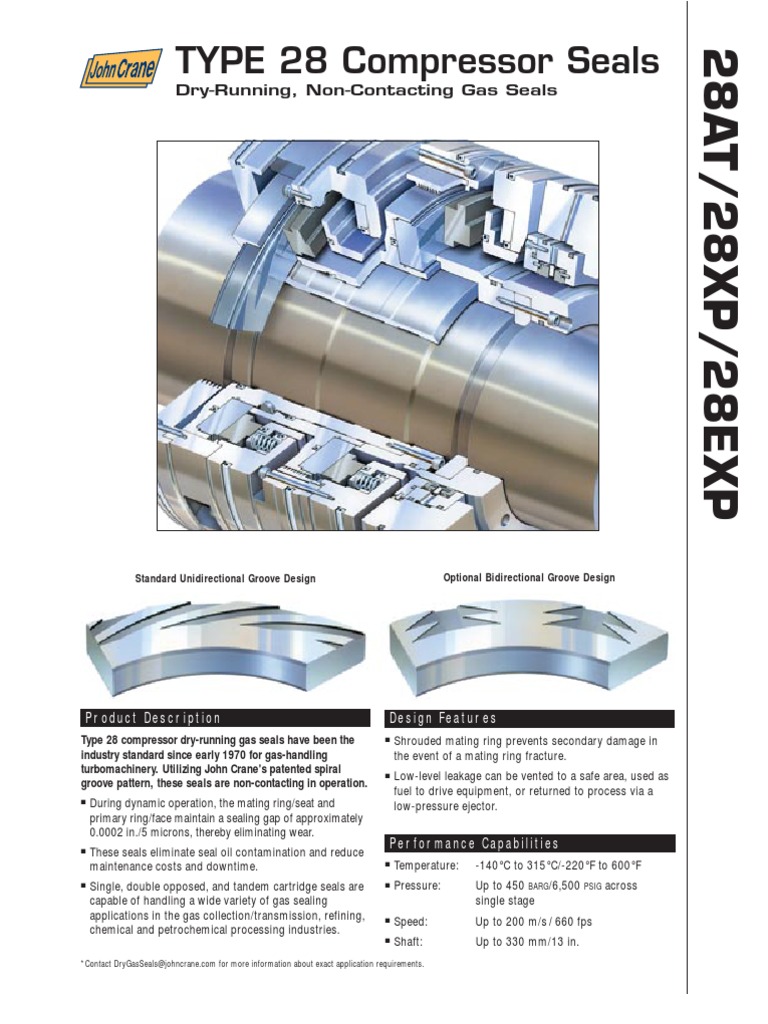 Dry Gas Seals Type 28 Gases Mechanical Engineering