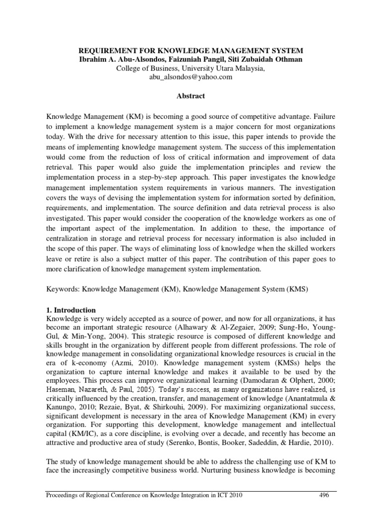 Knowledge Management System Implementation | PDF | Knowledge Management ...