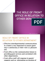 Download THE ROLE OF FRONT OFFICE IN RELATION TO OTHER DEPARTMENT by elenaanwar SN121556880 doc pdf