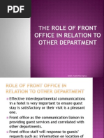 Download THE ROLE OF FRONT OFFICE IN RELATION TO OTHER DEPARTMENT by elenaanwar SN121556880 doc pdf