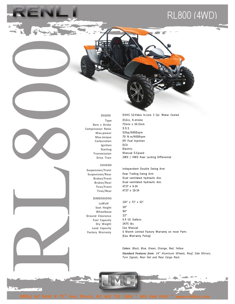 RL800 Specifications and Features | PDF