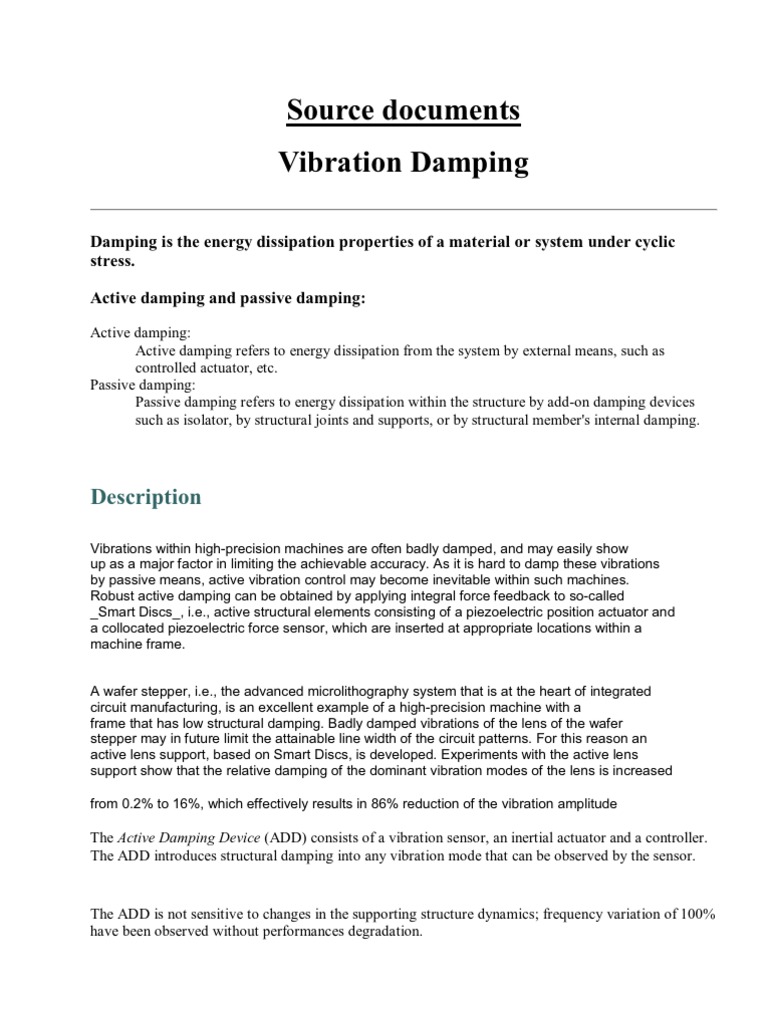 Understanding Vibration Damping Devices | PDF | Friction | Applied And ...