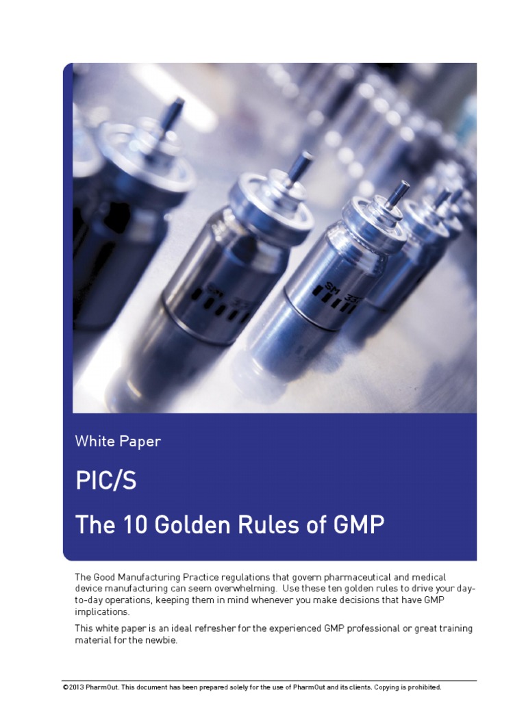 10 GOLDEN RULES OF PICS PHARMACEUTICAL PHARMA CGMP PROJECT PDF