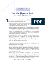 How Can I Create A Good Research Hypothesis?: Question #32