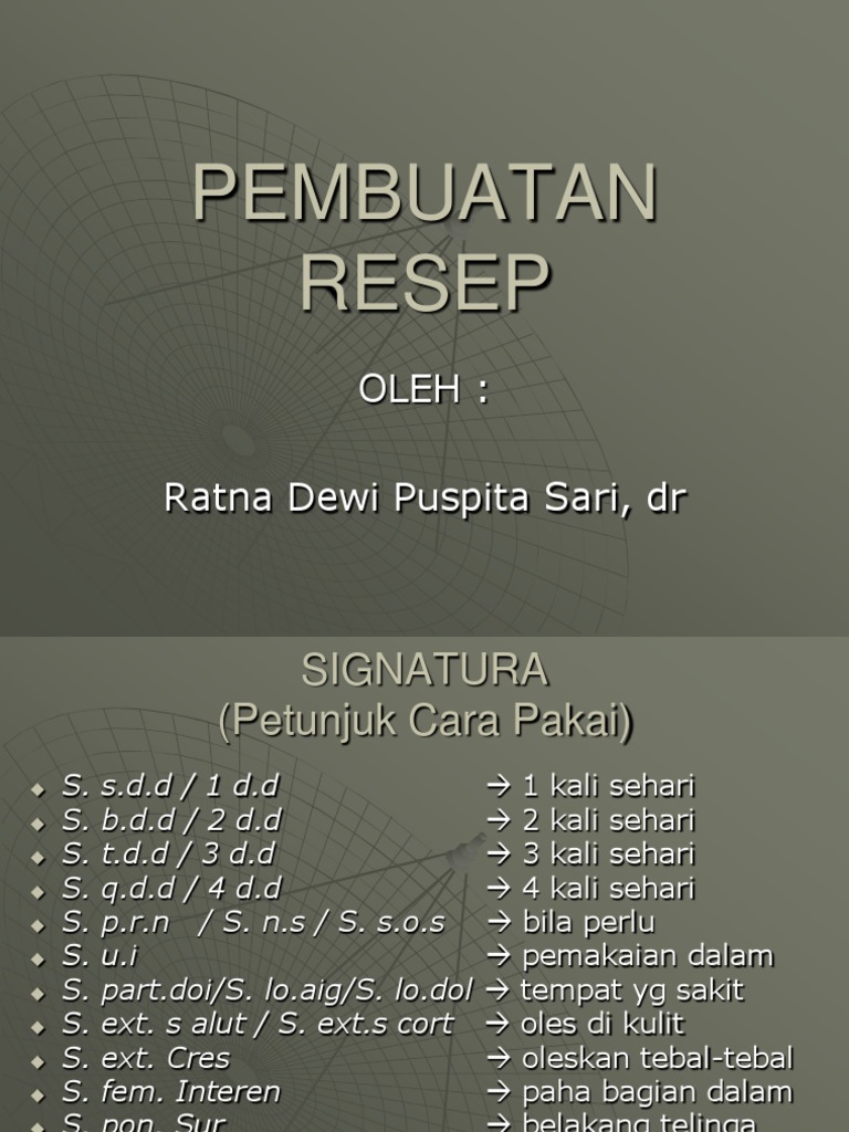 Pembuatan Resep | PDF