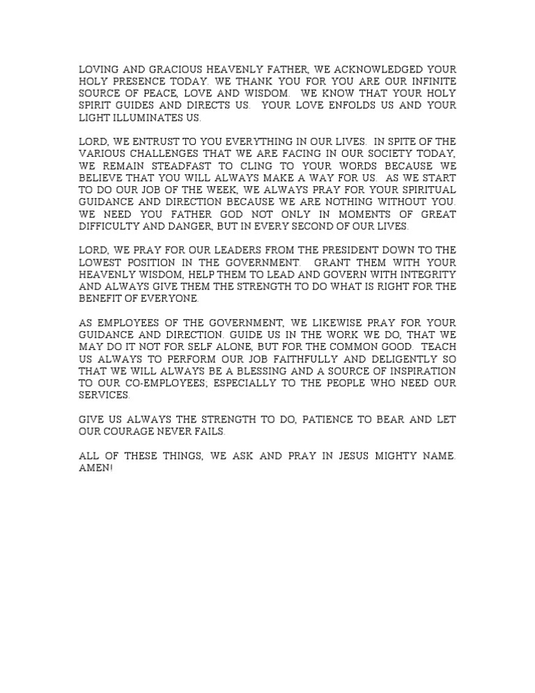 Government Flag Ceremony Prayer | PDF | Religion & Spirituality