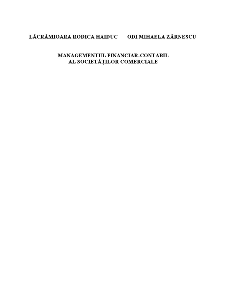 Management Financiar Contabil | PDF