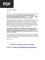 Sample Letter To Creditor by California Victim of Identity Theft