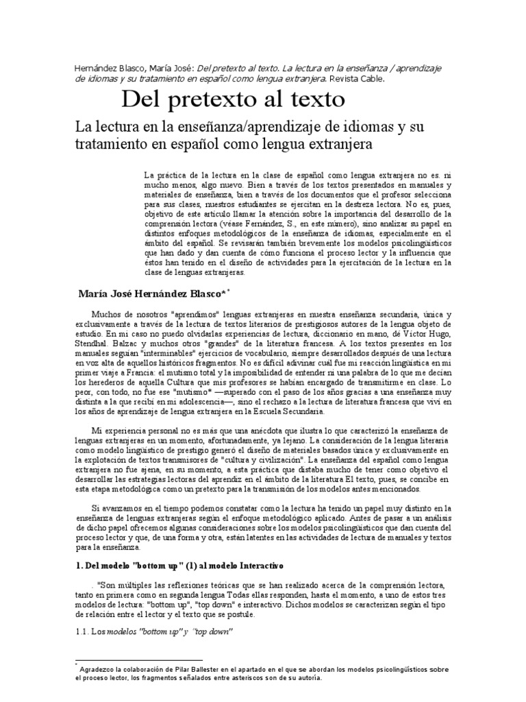 Del pretexto al texto | Comprensión lectora | Maestros | Prueba ...