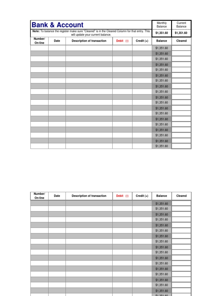 Monthly Checking Account Summary | PDF | Debits And Credits | Financial ...