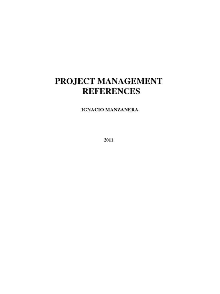 references for project management assignment