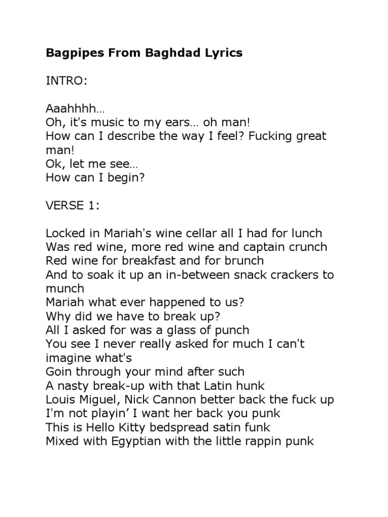 Bagpipes From Baghdad Lyrics Leisure