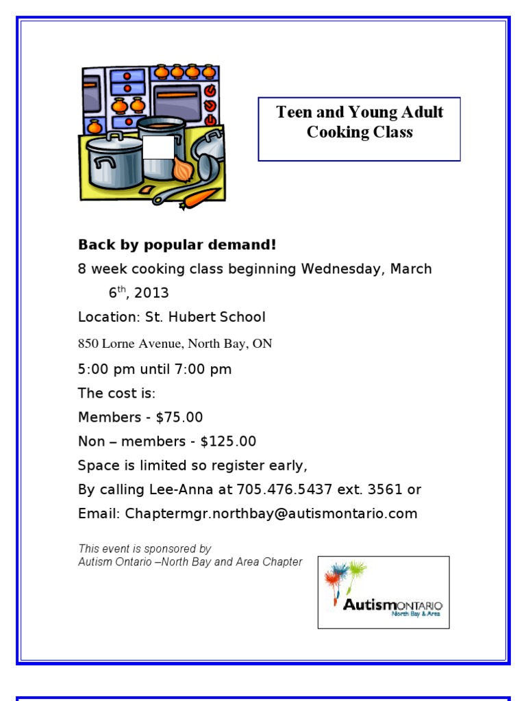Autism Ontario Cooking Class | PDF
