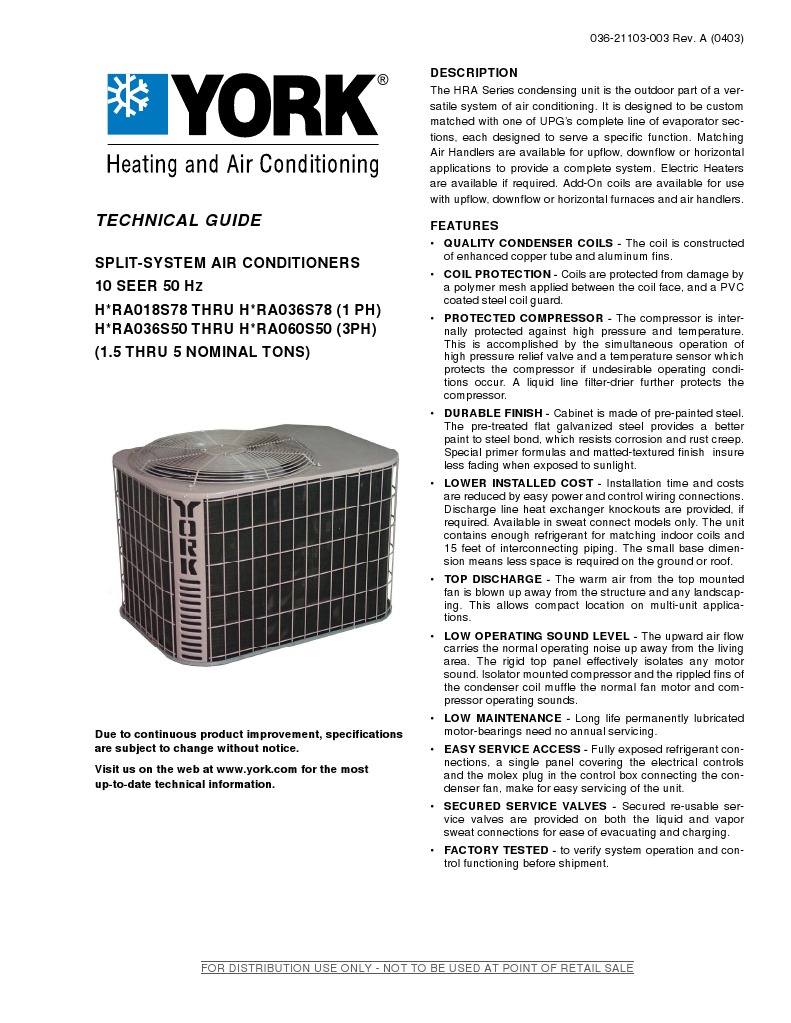 york-manual | Air Conditioning | Thermostat