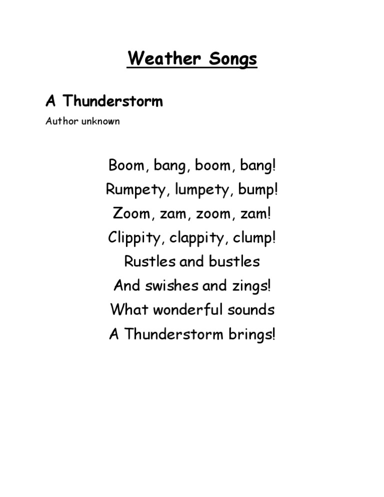 Thunderstorm Sounds Poem Pdf