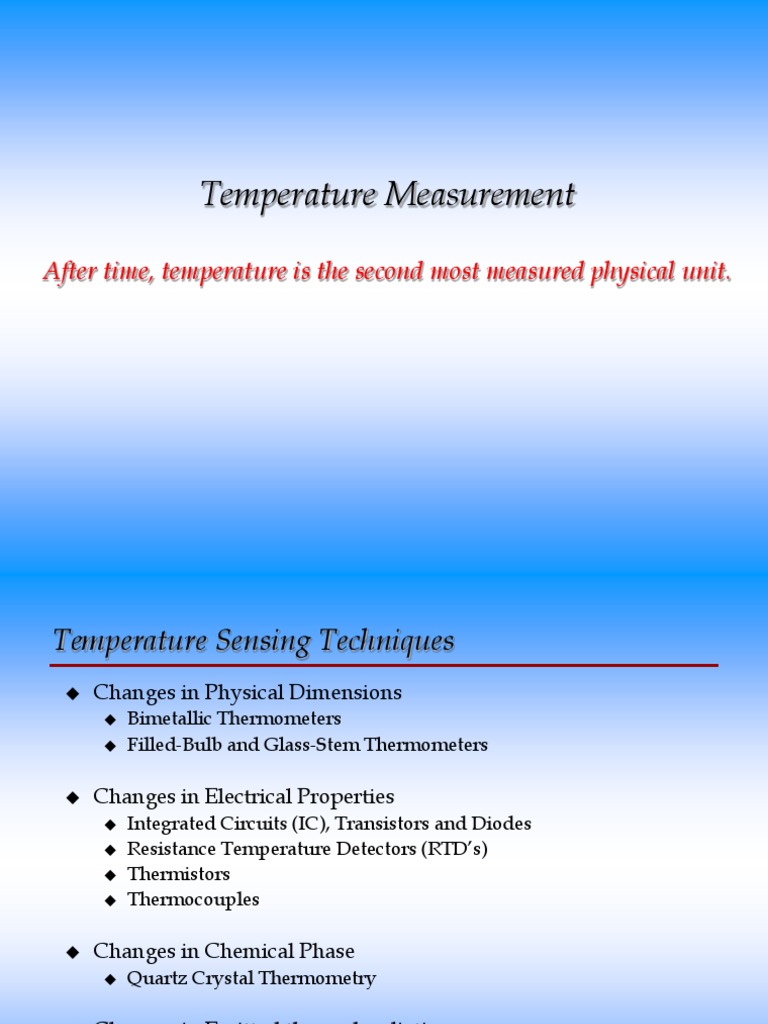 Comprehensive Guide to Temperature Measurement | PDF | Thermocouple ...