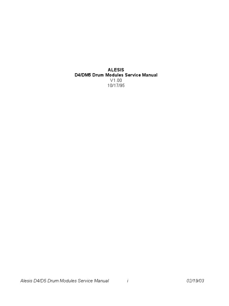 Alesis Drum Module Service Manual PDF Digital To Analog Converter