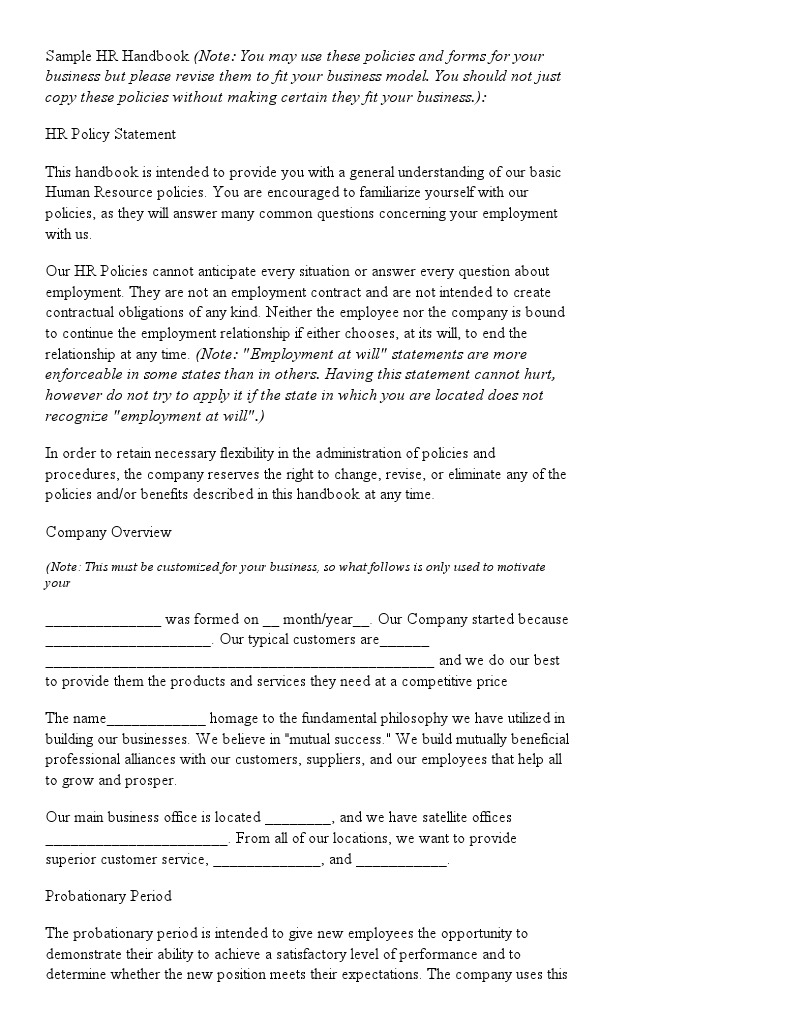 Sample HR Policies Handbook | PDF | Annual Leave | Sick Leave