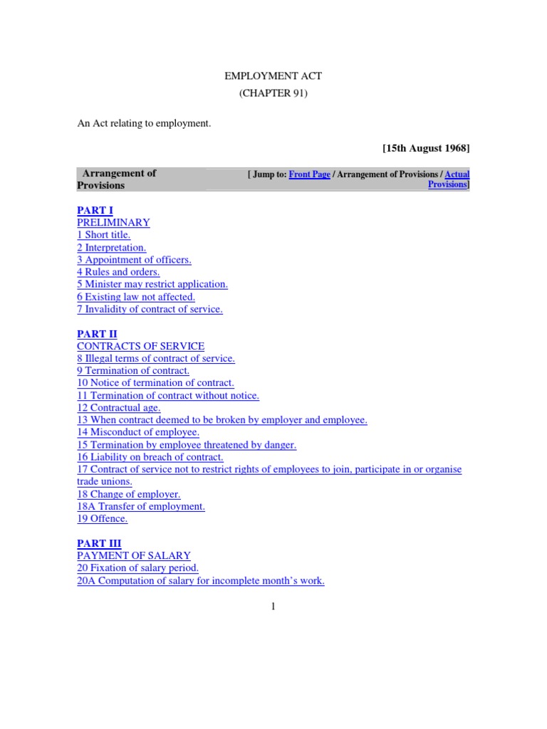Overview of Singapore's Employment Act | PDF | Salary | Overtime