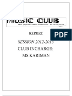 SESSION 2012-2013: Club Incharge: Ms Kariman