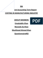 IBA Management Accounting Term Report Costing in Manufacturing Industry
