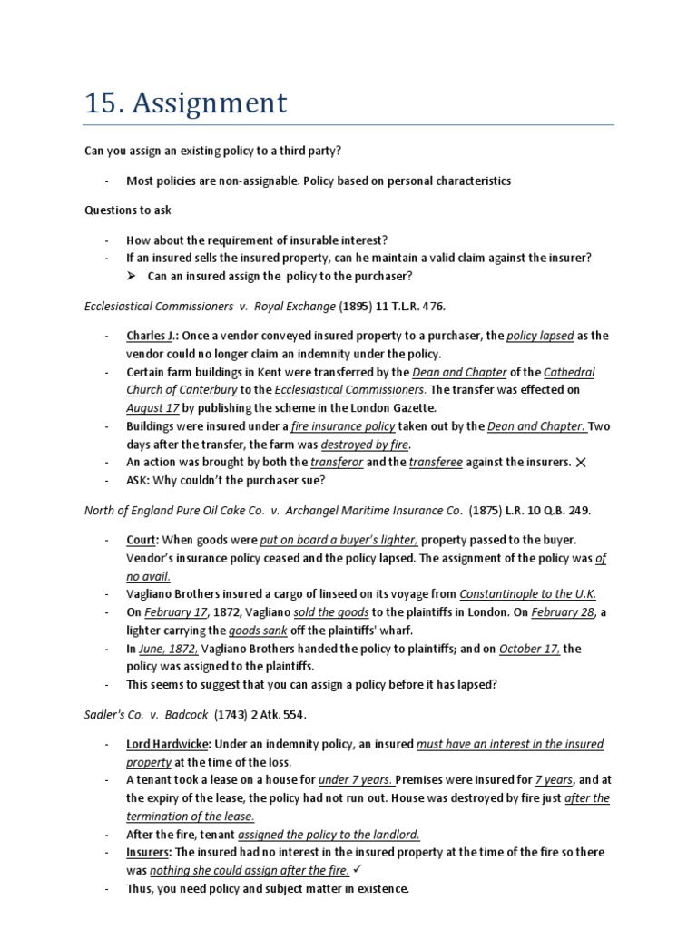 Assignment insurance act picture
