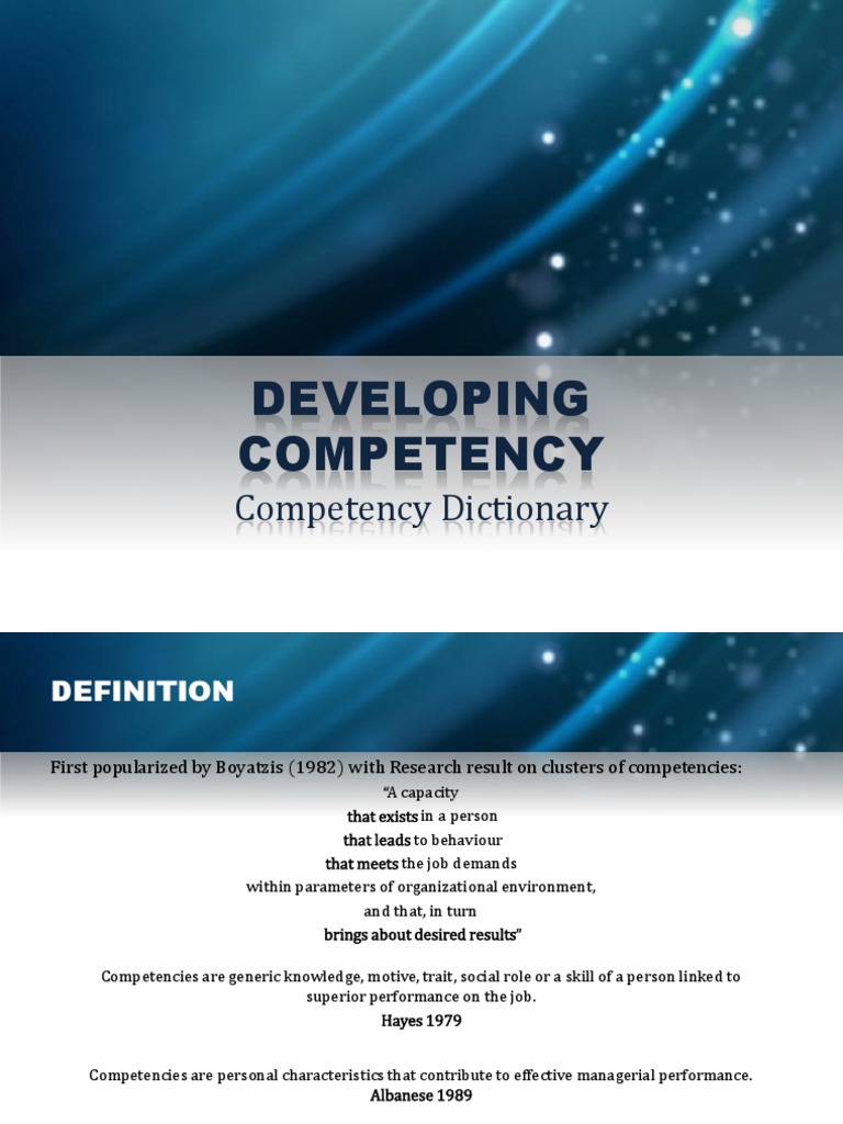 Developing Competency Dictionary | PDF | Competence (Human Resources ...