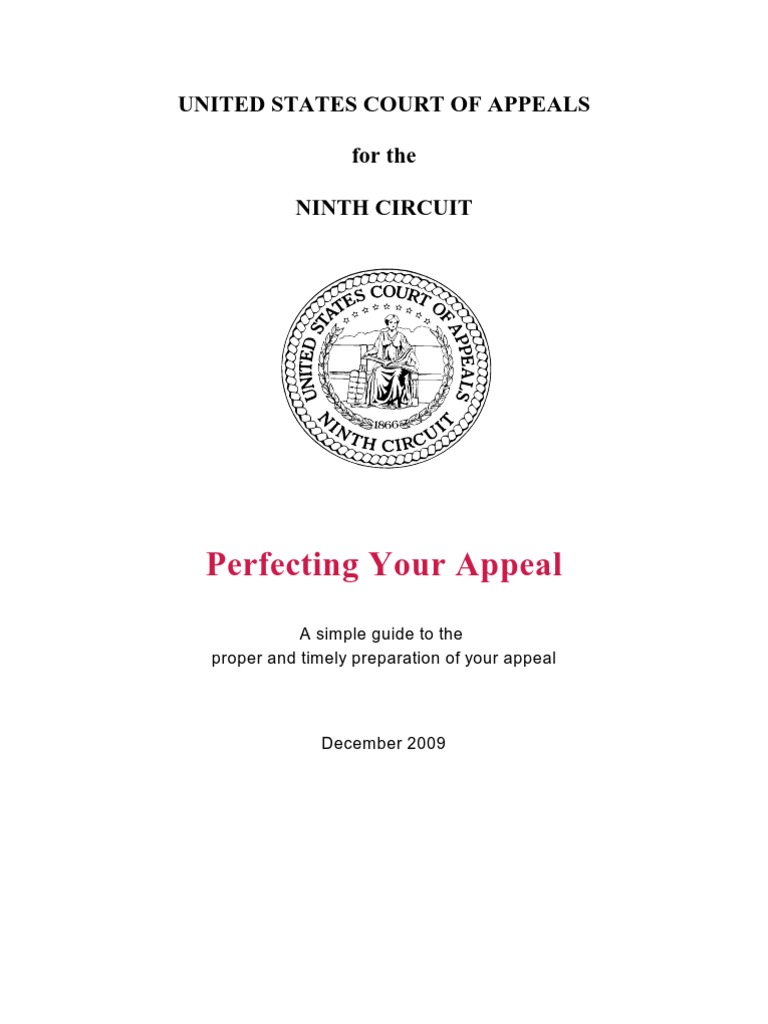 Perfecting Your Appeal 9th Circuit PDF United States Court Of