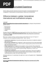 Difference Between A Global, Transnational, International and Multinational Company Lee Iwan Accumulated Experience