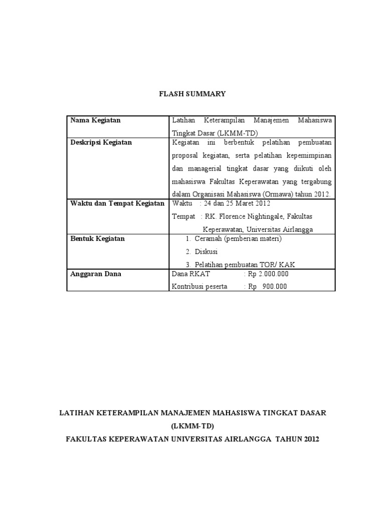 Contoh Tor Pdf
