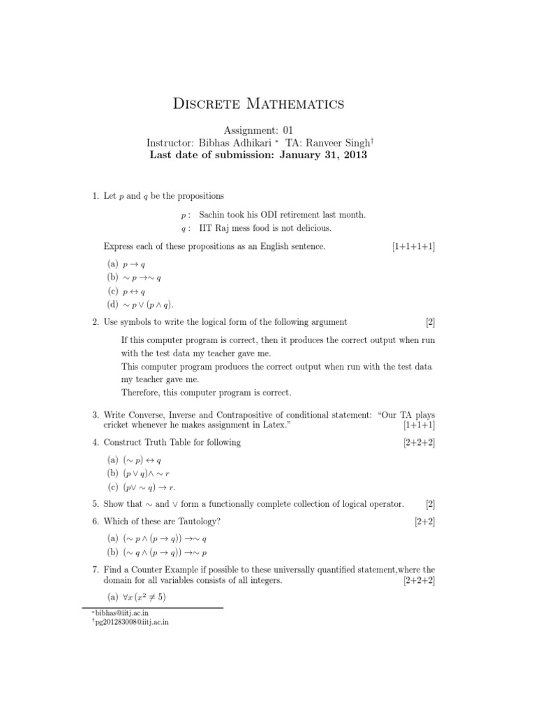 Discrete Mathematics | PDF | Integer | If And Only If