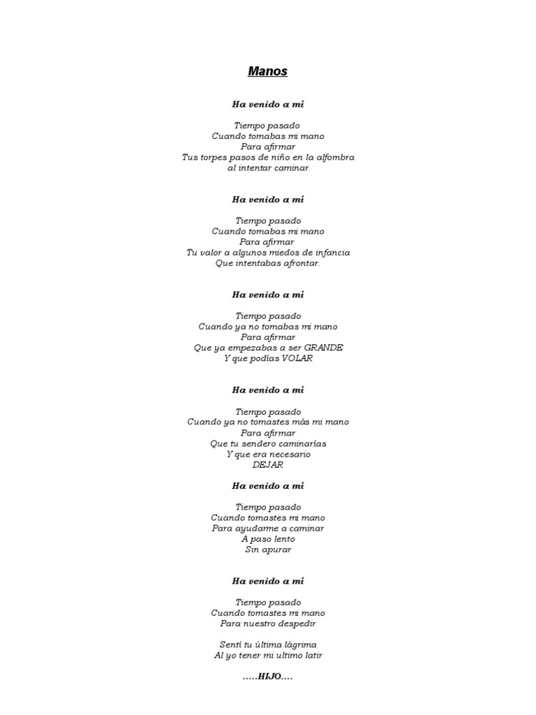 Manos | PDF | Poesía