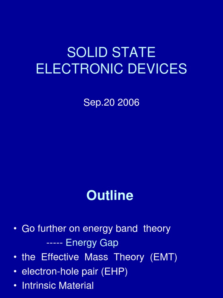 Solid State Devices | PDF | Science & Mathematics | Technology ...