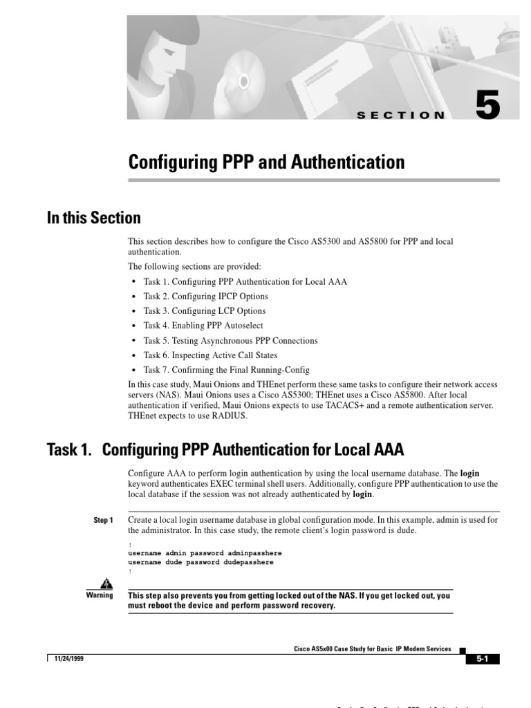 Configuring PPP and Authentication: in This Section | PDF